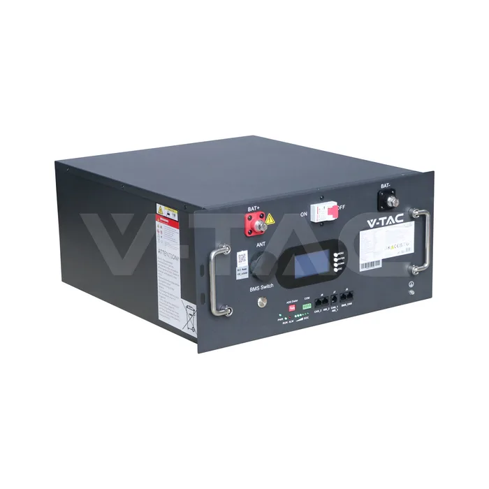 9.6kWh 48V LiFePO4 Rack Battery Wi-Fi Black