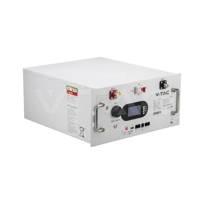 9.6kWh 48V LiFePO4 Rack Battery Wi-Fi White